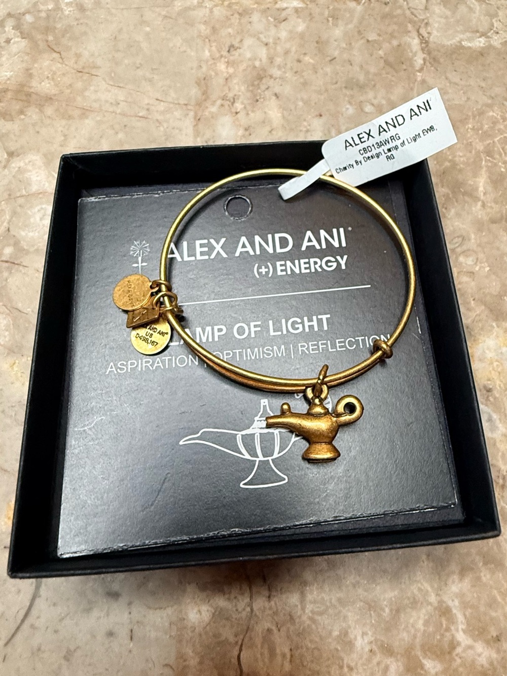 Alex and Ani Gold Lamp of Light Charm Bangle